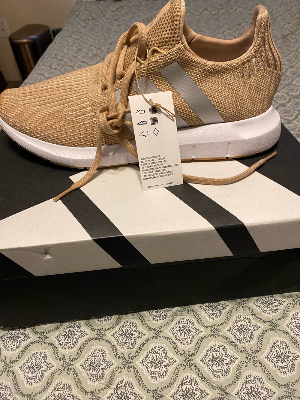 adidas Tan Knit Athletic Sneakers